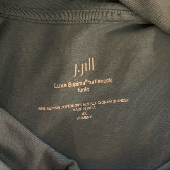 J Jill Luxe Supima Turtleneck Tunic Light Blue Modal Sz 4x Plus Size Casual - Picture 7 of 7